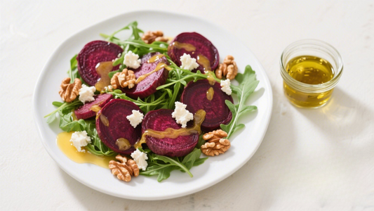 Roasted Beet & Arugula Salad with Walnut Vinaigrette