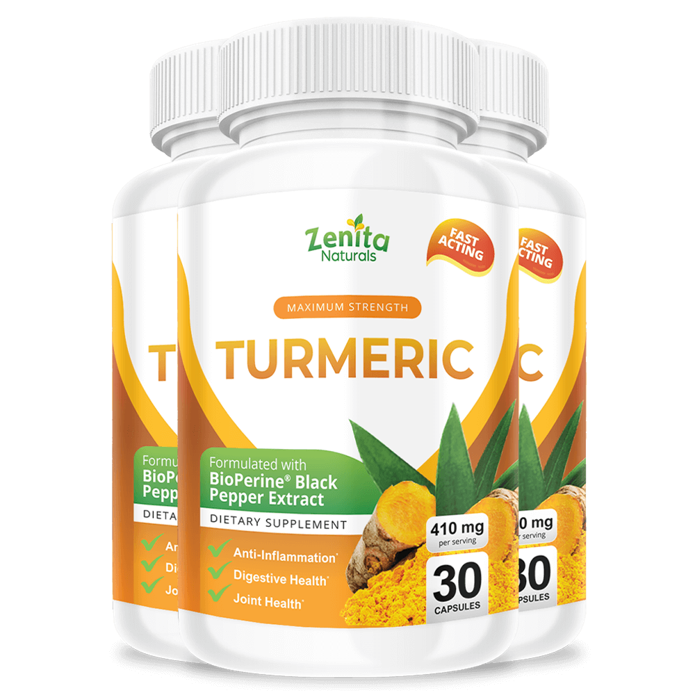 Triple Pack of Zenita Naturals Turmeric Maximum Strength