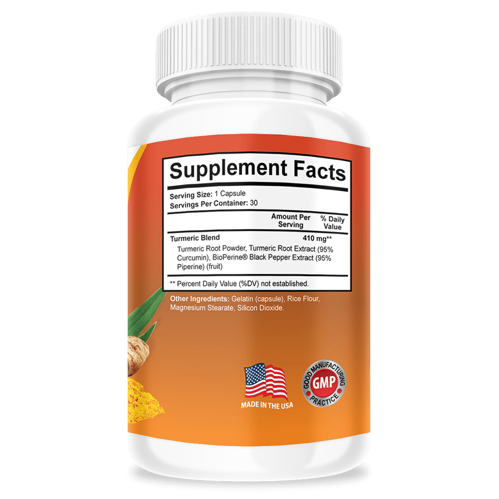 Zenita Naturals Turmeric Supplement Nutrition Facts