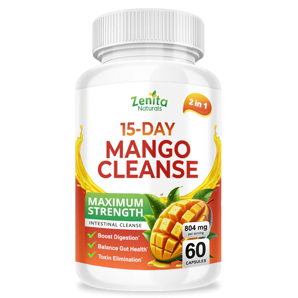 Zenita Naturals 15 Day Mango Cleanse Supplement for Digestion and Gut Health