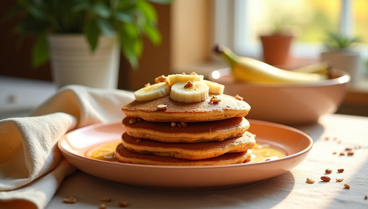 Flaxseed Banana Pancakes With Almond Butte