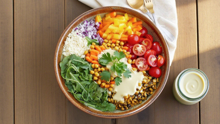 Garlic-Roasted Chickpea Bowl with Lemon Tahini