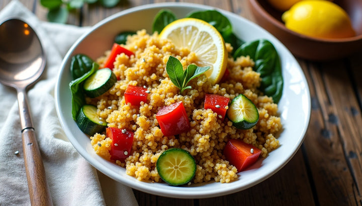 Quinoa Veggie Bowl With Lemon-Turmeric Drizzle