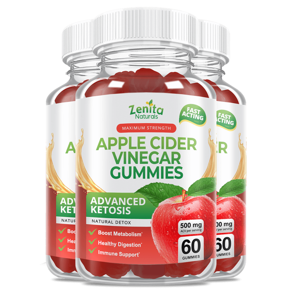 Zenita Naturals Apple Cide Vinegar Keto Gummies Triple Bottle Set