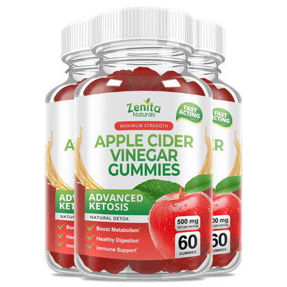 Zenita Naturals Apple Cide Vinegar Keto Gummies Triple Bottle Set