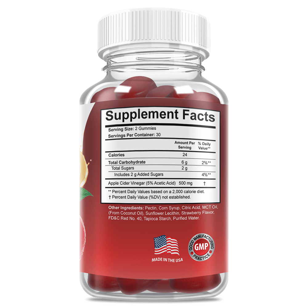 Zenita Naturals Apple Cider Vinera ACV Keto Gummies Nutrition Facts