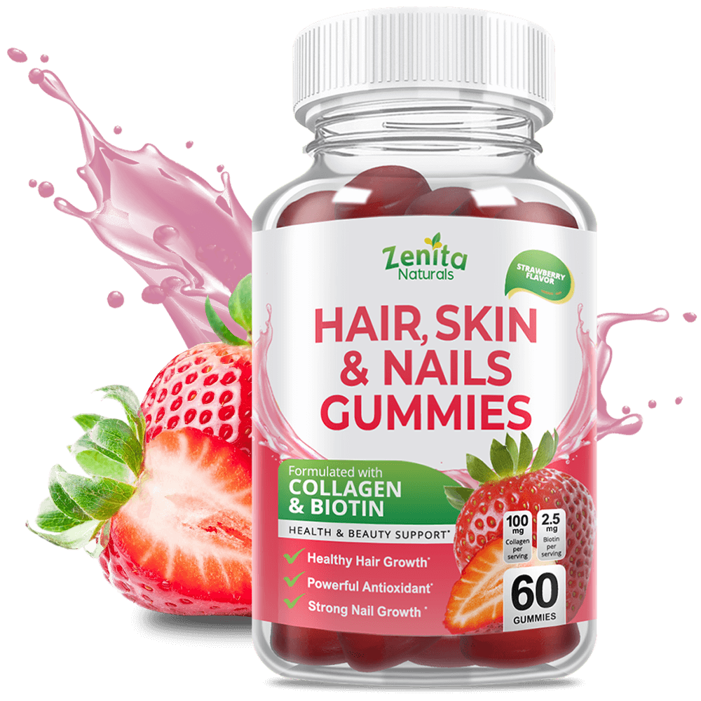 Zenita Naturals Biotin and Collagen Hair Skin Nails Gummies 