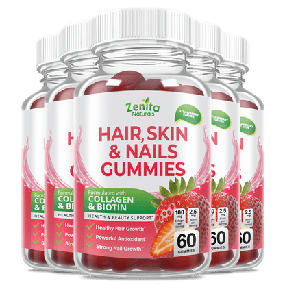 Zenita Naturals Hair Skin Nails Gummies For Hair Growth, Antioxidant and Strong Nail Growth
