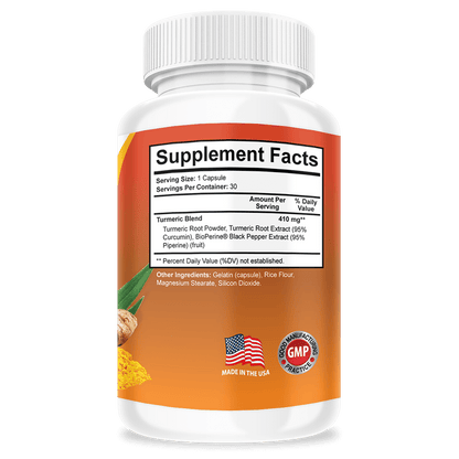 Zenita Naturals Turmeric Supplement Nutrition Facts 