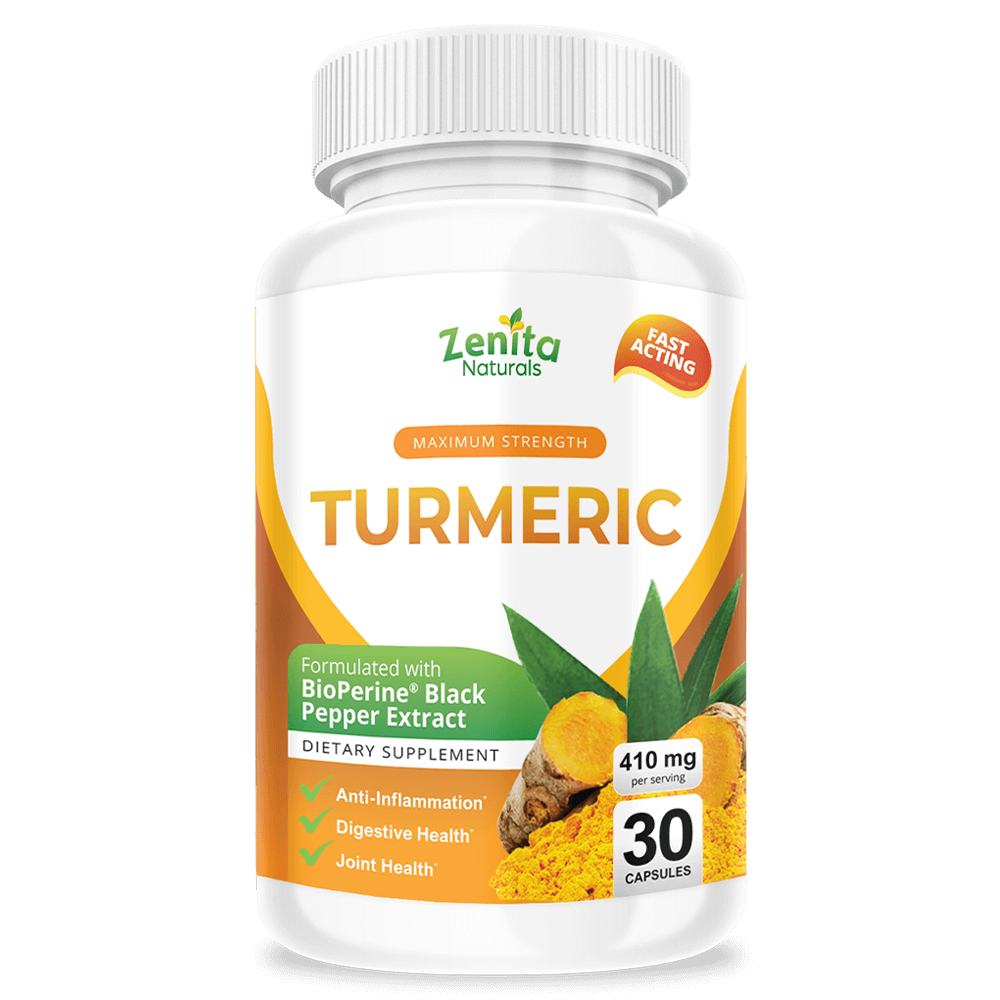 Zenita Naturals Turmeric Supplement for Anti Inflammatory, Joint and Digestive Health 
