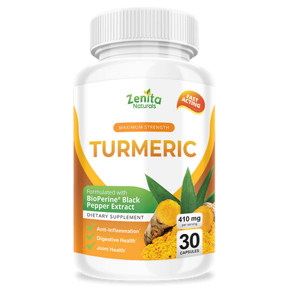 Zenita Naturals Turmeric Supplement for Anti Inflammatory, Joint and Digestive Health 