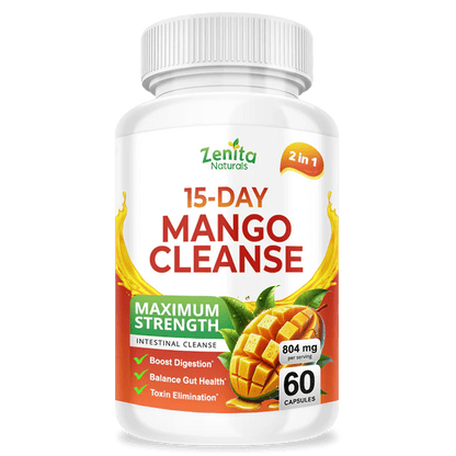 Zenita Naturals 15 Day Mango Cleanse Supplement for Digestion and Gut Health